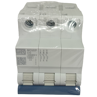 MDWP-C10-3 MINI DISJUNTOR CURVA C 3 PÓLOS 10A 15265745 WEG