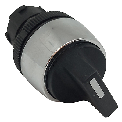 AA245/01 COMUTADOR 022 CURTO 3 POSIÇÕES COM RETORNO CROMADO PRETO 13000301 SCHMERSAL