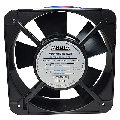 15050ABHSL VENTILADOR 150X150X50MM 115/230V BUCHA 2500RPM I11461 METALTEX