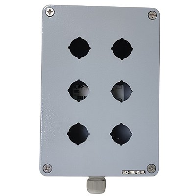 CX BOTOEIRA P6/0622-C CZ 140X200X90 CAIXA DE ALUMÍNIO CINZA 169093 SCHMERSAL
