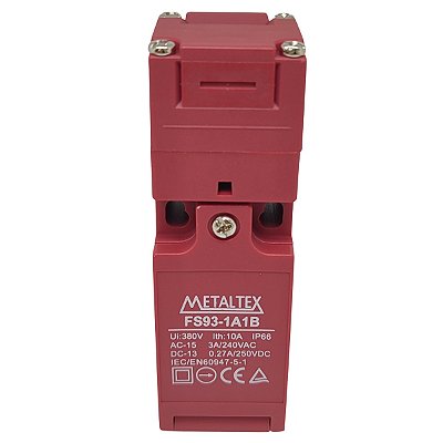 FS93-1A1B CHAVE FIM DE CURSO DE SEGURANÇA 1NA+1NF AÇÃO RÁPIDA I28500 METALTEX