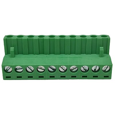 BR8F1-10 BORNE PLUGUE PARA CABO 10 VIAS PASSO 5,08MM VERDE I09716 METALTEX