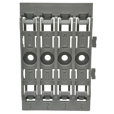 221-2524 BASE DE MONTAGEM PARA 4 CONECTORES INLINE COM ALAVANCA PARA MONTAGEM COM PARAFUSO WAGO