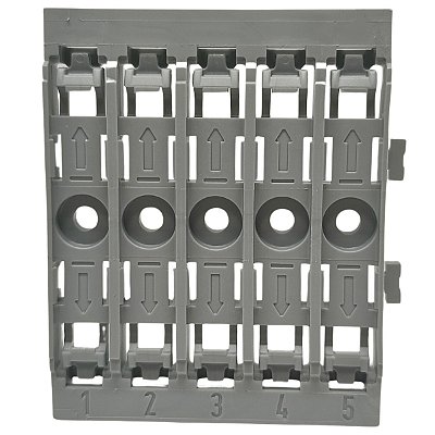 221-2525 BASE DE MONTAGEM PARA 5 CONECTORES INLINE COM ALAVANCA PARA MONTAGEM COM PARAFUSO WAGO