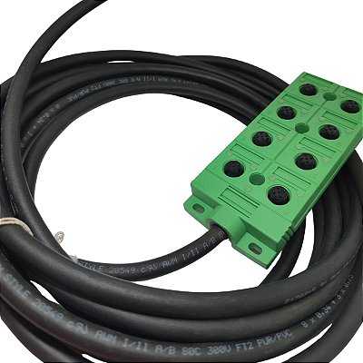 SACB-8/ 8- 5,0PUR CAIXA DE DISTRIBUIÇÃO 4P 5M VERDE 1680982 PHOENIX CONTACT