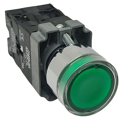 M20IGR-G7-1C PULSADOR ILUMINADO 22MM METÁLICO VERDE 24V 1NA+1NF I23331 METALTEX