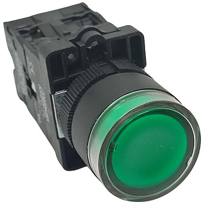 P20IGR-G-1C PULSADOR ILUMINADO 22MM PLÁSTICO VERDE 220V 1NA+1NF I23242 METALTEX