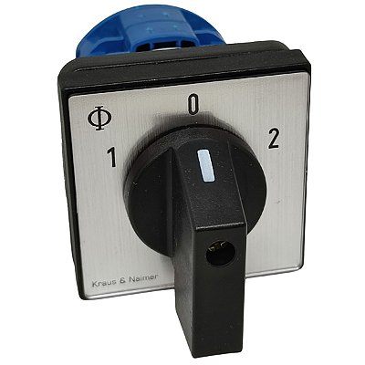 CA10.A211.600.E CHAVE COMUTADORA ROTATIVA 20AMP 2 CONTATOS 3 POSIÇÕES KRAUS & NAIMER