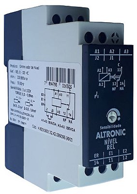 REL 01-03 MC 220/380VCA RELÉ CONTROLE DE NÍVEL INFERIOR/SUPERIOR SELECIONÁVEL ALTRONIC