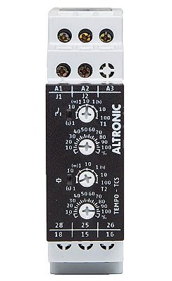 TCS 02-04 MM RELÉ DE TEMPO RETARDO/PULSO NA ENERGIZAÇÃO CÍCLICO (RE/RI) 2 SPDT ALTRONIC