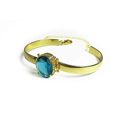 Pulseira Uma Pedra Briolet - Vidro Verde