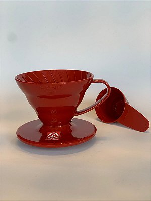 Coador Hario V60 Acrílico Vermelho Tamanho 01