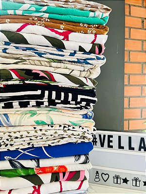 Viscolycra Estampada Retalhos Malwee- Pacote c/ 5 kg