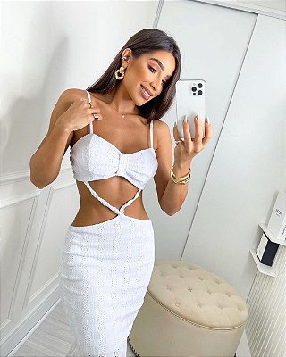 Vestido longo Yasmin - branco - tamanho único
