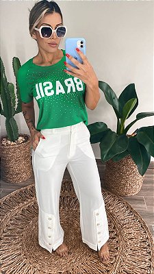 Tshirt BRASIL 🇧🇷  verde com cristais