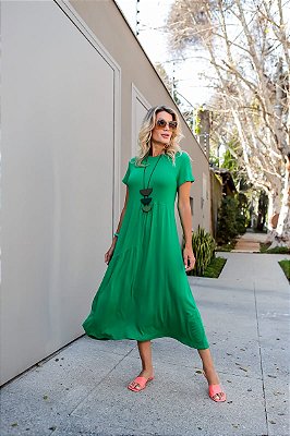 Vestido Midi Elegante - verde
