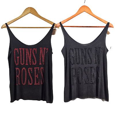 Regata Guns N Roses com pedrarias - Preta | Vermelha