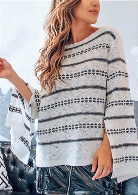 Suéter manga flare de tricot flame