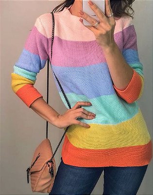 Suéter tricot Rainbow