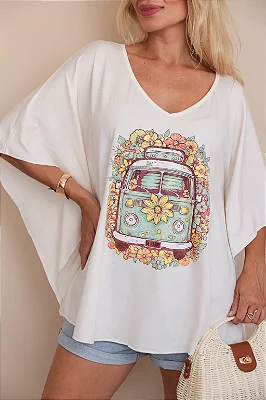 Blusa Feminina Kombi com Flores