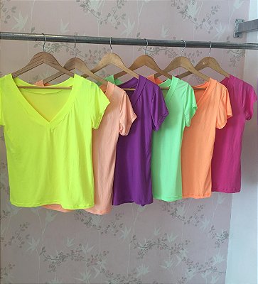 T-shirt podrinha em poliamida - Amarelo Neon