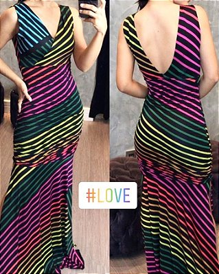 Vestido longo Rainbow