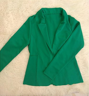 Blazer maravilhoso em neoprene na cor verde esmeralda