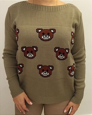 Tricot caqui urso Ted (Moschino inspired)