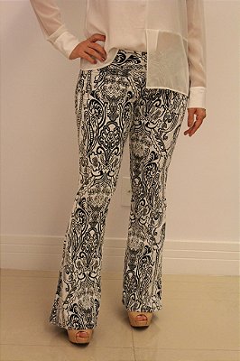 Calça flare jacquard mistic