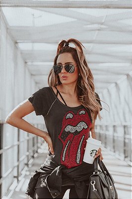 Tshirt Estonada Pedraria  - Rolling Stones