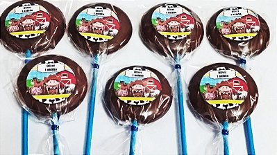 Pirulito FAZENDINHA de chocolate personalizado
