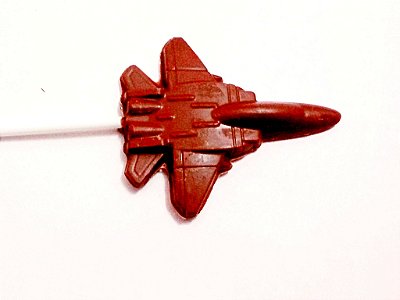 Pirulito avião a jato de chocolate ao leite