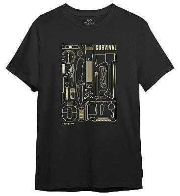 Camiseta Masculina Revost Survival - Preto
