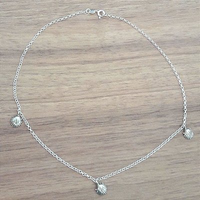 CHOKER DE PRATA TRIO DE CONCHAS