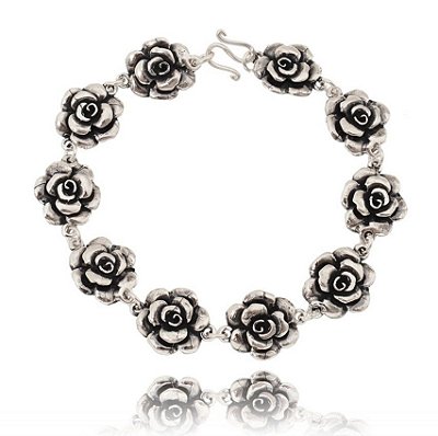 PULSEIRA DE PRATA DE BALI ROSAS KEDIRI