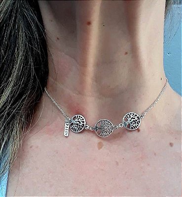 COLAR CHOKER DE PRATA VIDA ABENÇOADA