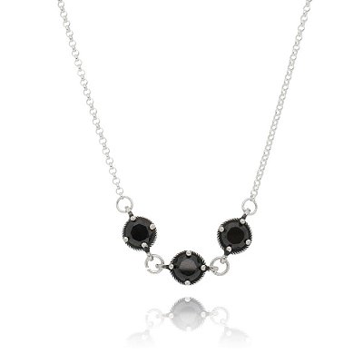 CHOKER DE PRATA JESSICA ZIRCON BLACK