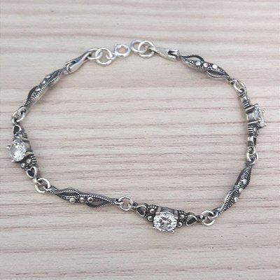 PULSEIRA DE PRATA ROMANTIC ZIRCÔNIA CRISTAL