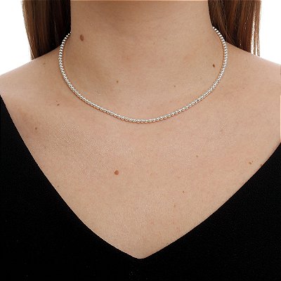 CHOKER DE PRATA BOLINHAS PEQUENA