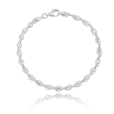 PULSEIRA DE PRATA FEMININA 19 CM