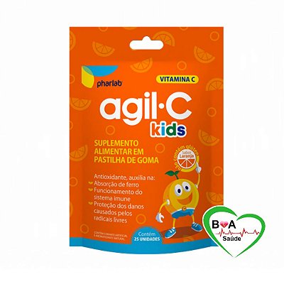 AGIL C KIDS 30 MG VITAMINA C INFANTIL SUPLEMENTO ALIMENTAR COM 25 GOMAS