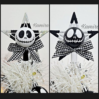 Estrela Ponteira Árvore de Natal 10cm - Jack Skellington