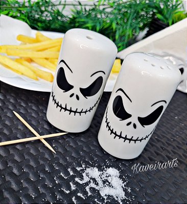 Saleiro e Paliteiro Porcelana Jack Skellington