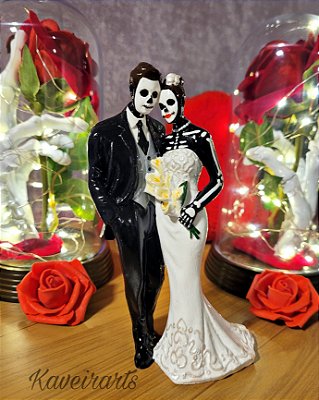 Casal de Noivos Esqueleto Personalizável