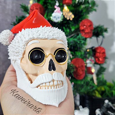 Enfeite Caveirinhas de Glitter para Árvore de Natal