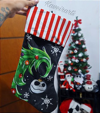 Meia Decorativa e Natal com Estampa Jack Skellington (O Estranho Mundo de Jack)