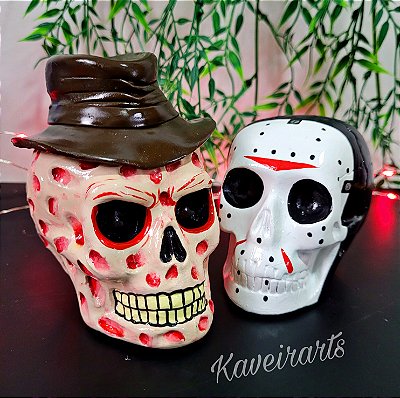 Caveiras Jason e Freddy Krueger - Halloween