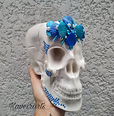 Caveira Coroa de sereia Grande