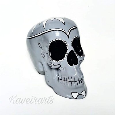 Caveira Mexicana Cinza - Grande