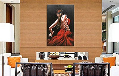 Quadro Pintura Tela vestido vermelho dançarino dança 5100